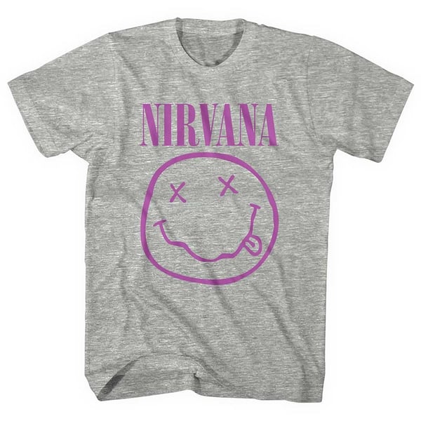 Nirvana Unisex T-Shirt: Purple Smiley (Large)