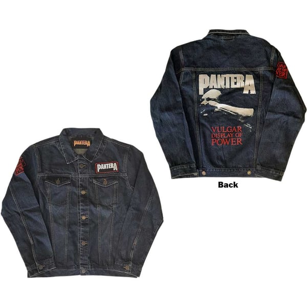 Pantera Unisex Denim Jacket: Vulgar Display of Power (Back & Sleeve Print) (X-Large)