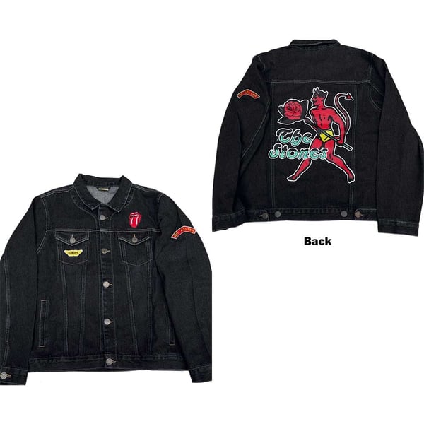 The Rolling Stones Unisex Denim Jacket: Sympathy (Back & Sleeve Print) (XX-Large) The Rolling Stones Unisex Denim Jacket: Sympathy (Back & Sleeve Print) (XX-Large)
