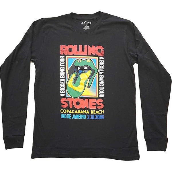 The Rolling Stones Unisex Long Sleeved T-Shirt: Copacabana Beach (Large)