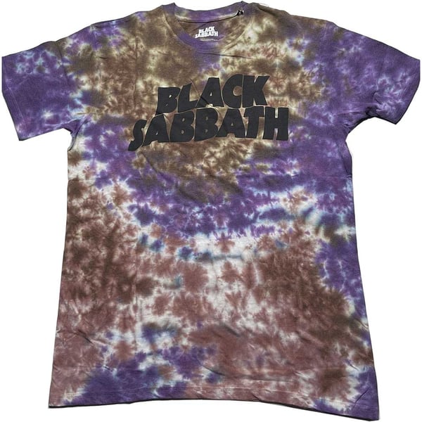Black Sabbath Unisex T-Shirt: Wavy Logo (Wash Collection) (Large)