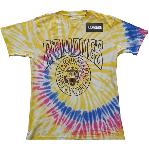 Ramones Unisex T-Shirt: Crest Psych (Wash Collection) (Large)