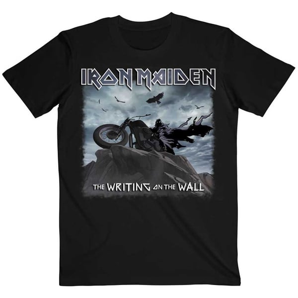 Iron Maiden Unisex T-Shirt: The Writing on the Wall Single Cover (Large)