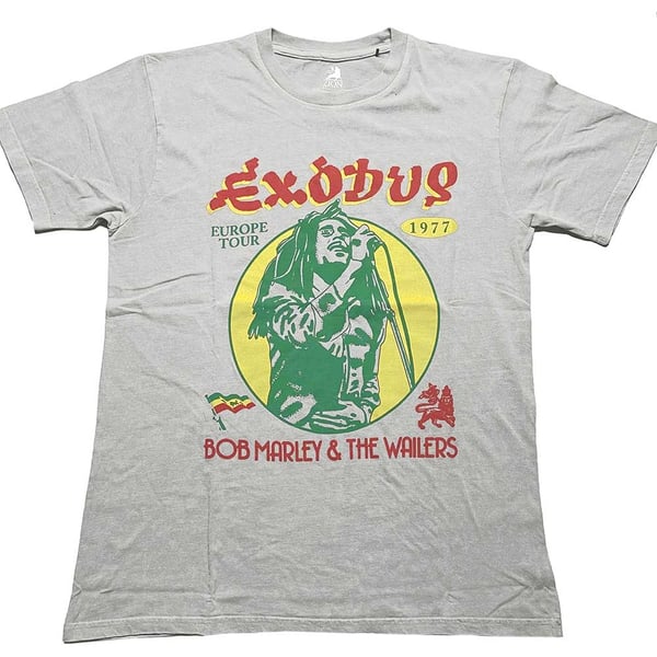 Bob Marley Unisex T-Shirt: 1977 Tour (Dye-Wash) (Medium)