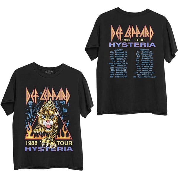 Def Leppard Unisex T-Shirt: Hysteria '88 (Back Print) (XX-Large)