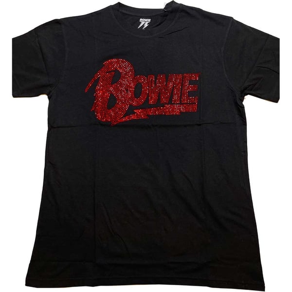 David Bowie Unisex T-Shirt: Logo (Diamante) (X-Large)