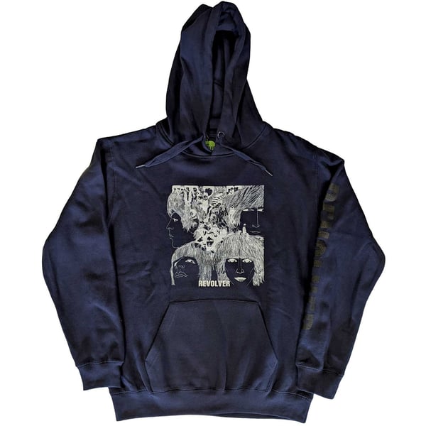 The Beatles Unisex Pullover Hoodie: Reverse Revolver (Sleeve Print) (X-Large)