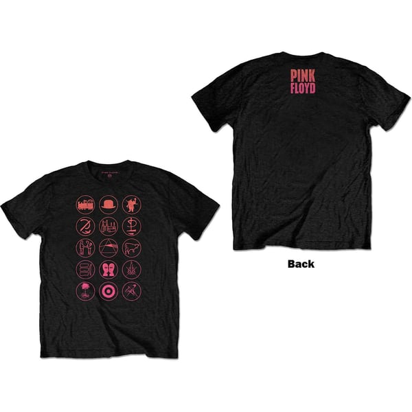 Pink Floyd Unisex T-Shirt: Symbols (Back Print) (Small)