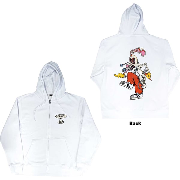 Blink-182 Unisex Zipped Hoodie: Roger Rabbit (Back Print) (Large) Blink-182 Unisex Zipped Hoodie: Roger Rabbit (Back Print) (Large)