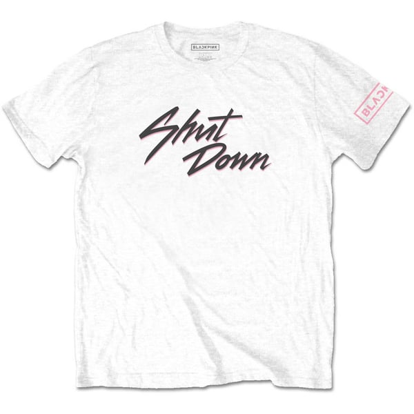 BlackPink Unisex T-Shirt: Shut Down (Sleeve Print) (Medium)