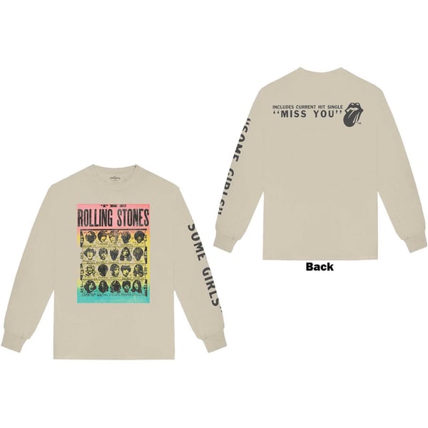 The Rolling Stones Unisex Long Sleeve T-Shirt: Some Girls (Back & Sleeve Print) (XX-Large)
