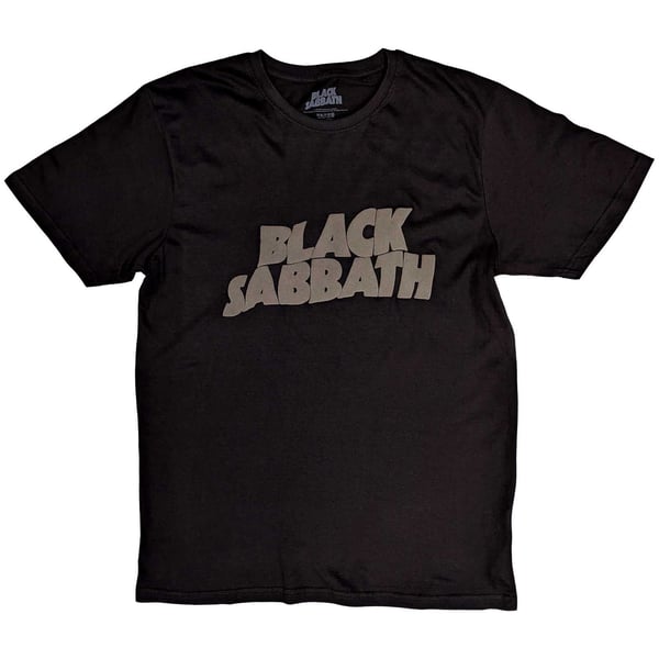 Black Sabbath Unisex T-Shirt: Wavy Logo (Hi-Build) (Small)