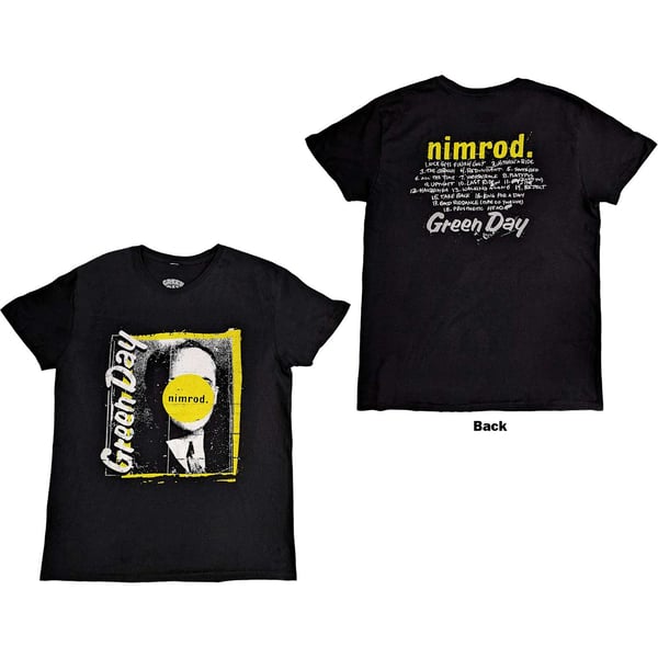 Green Day Unisex T-Shirt: Nimrod Tracklist (Back Print) (Small)