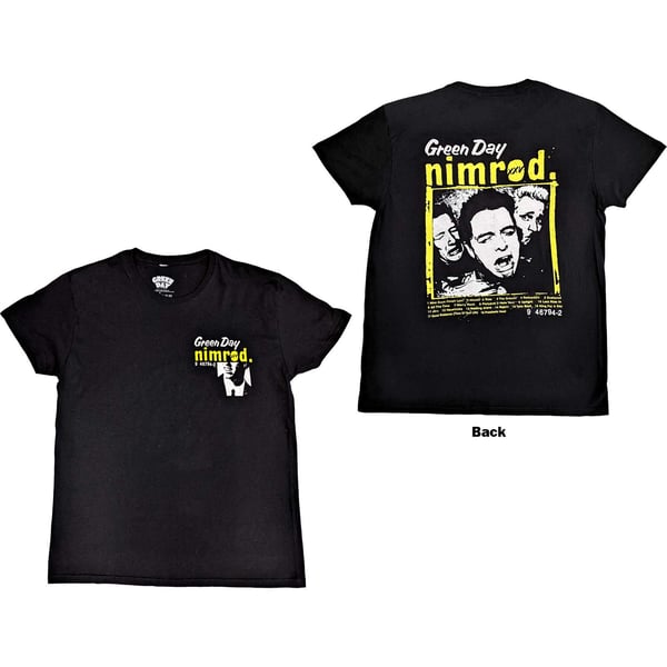 Green Day Unisex T-Shirt: Nimrod Breast Print (Back Print) (X-Large)
