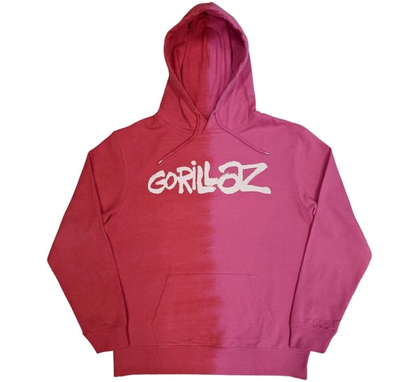 Gorillaz Unisex Pullover Hoodie: Two-Tone Brush Logo (Wash Collection) (X-Large)