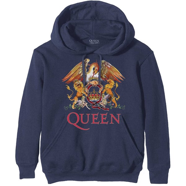 Queen Unisex Pullover Hoodie: Classic Crest (Large)