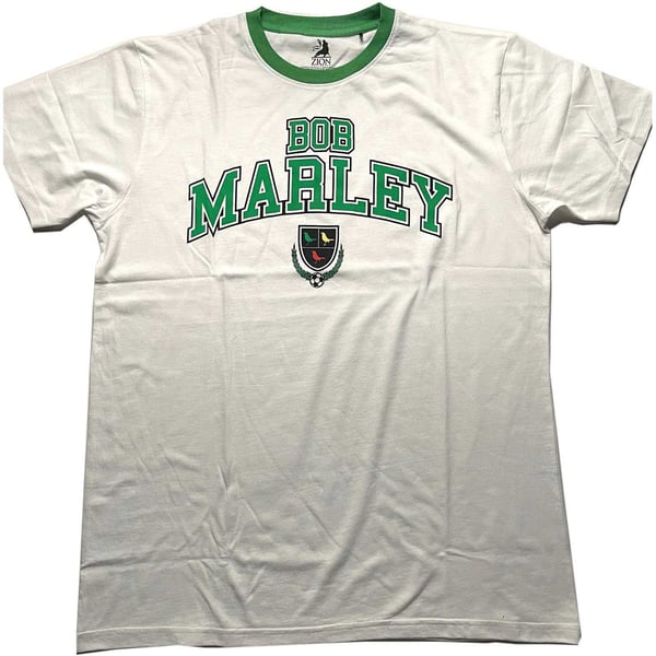 Bob Marley Unisex Ringer T-Shirt: Collegiate Crest (XX-Large)