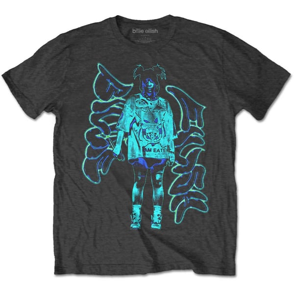 Billie Eilish Unisex T-Shirt: Neon Graffiti Logo (Medium)