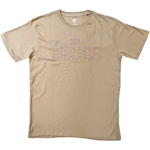 The Beatles Unisex T-Shirt: Drop T Logo (Embroidered) (X-Large)
