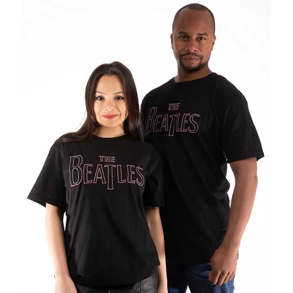 The Beatles Unisex T-Shirt: Drop T Logo (Embroidered) (X-Large)