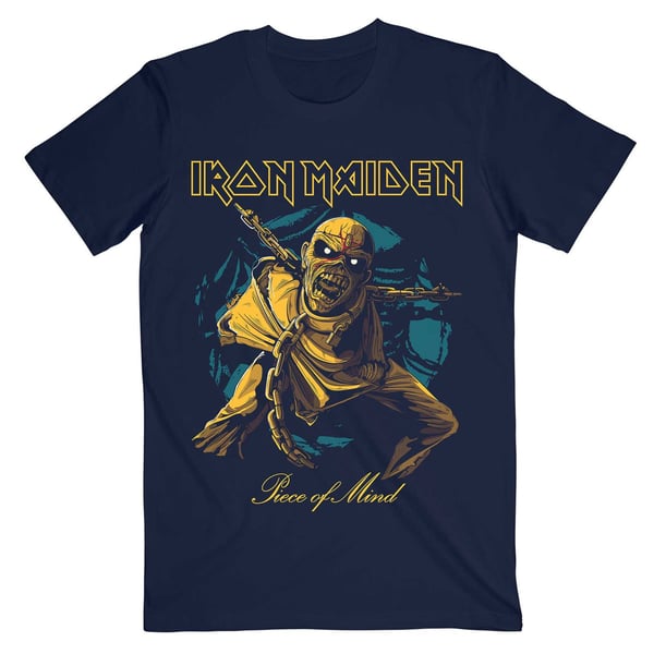 Iron Maiden Unisex T-Shirt: Piece of Mind Gold Eddie (XX-Large)