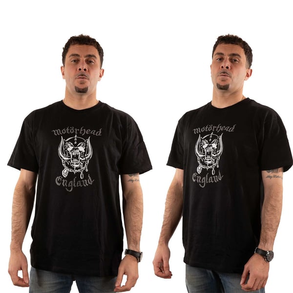 Motorhead Unisex Embellished T-Shirt: England (Diamante) (Large)