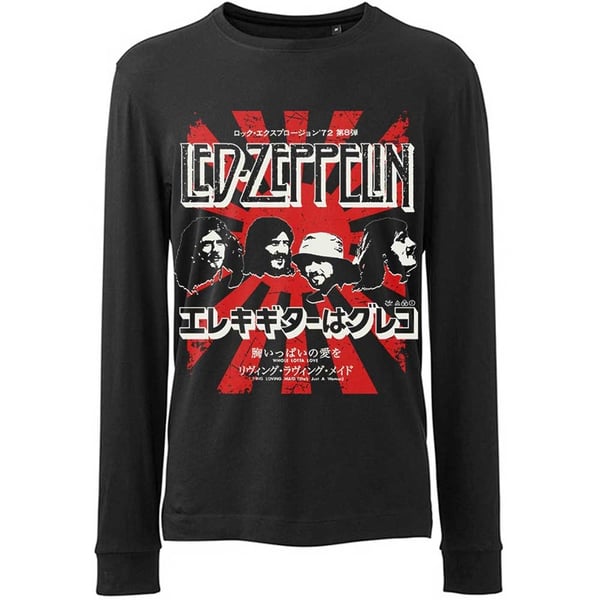 Led Zeppelin Unisex Long Sleeve T-Shirt: Japanese Burst (Large)