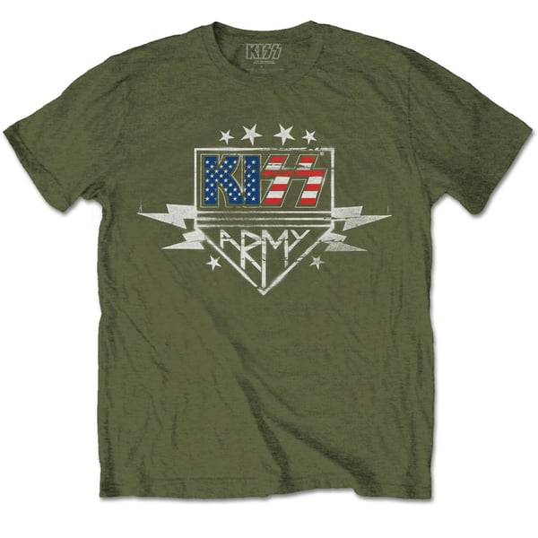 KISS Unisex T-Shirt: Army Lightning (Small)
