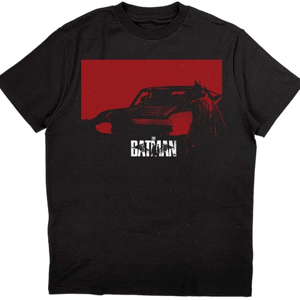 DC Comics Unisex T-Shirt: The Batman Red Car (Large)