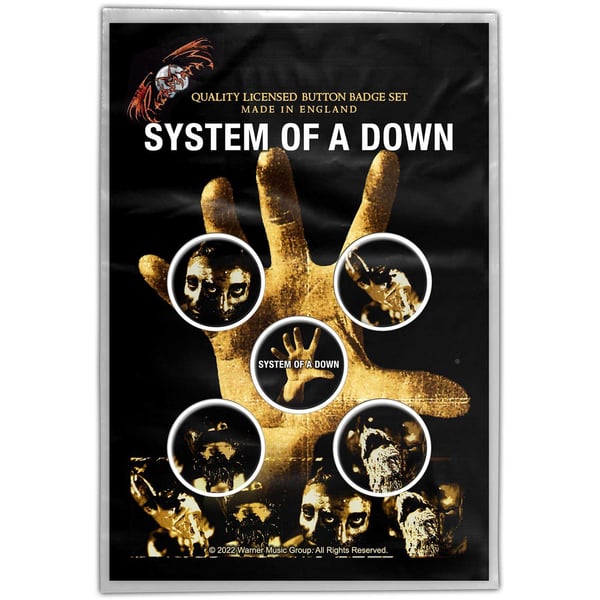 System Of A Down Button Badge Pack: Hand