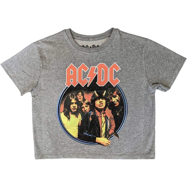 AC/DC Ladies Crop Top: Highway To Hell Circle (Medium)