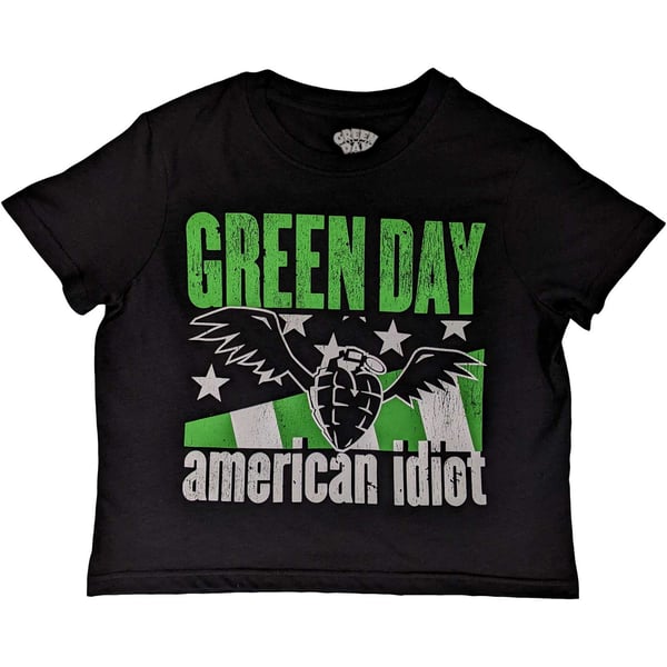 Green Day Ladies Crop Top: American Idiot Wings (Small)