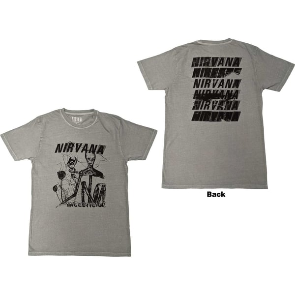 Nirvana Unisex T-Shirt: Incesticide Stacked Logo (Back Print) (Medium)