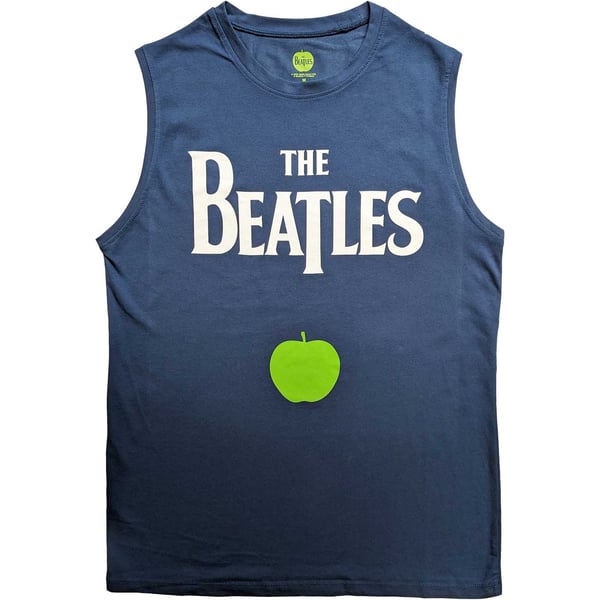 The Beatles Unisex Tank T-Shirt: Drop T Logo & Apple (Large)