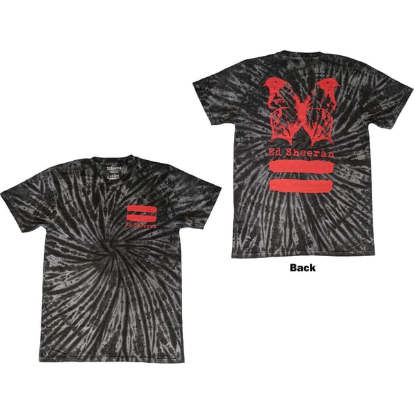 Ed Sheeran Unisex T-Shirt: Red Equals Butterfly (Back Print & Wash Collection) (X-Large)