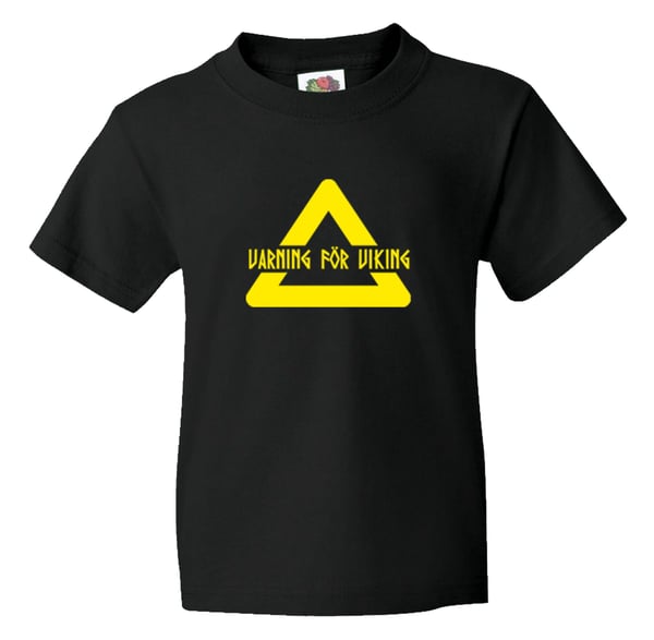 Barn t-shirt: Varning För Viking - Viking Art Kollektion (5-6 år)