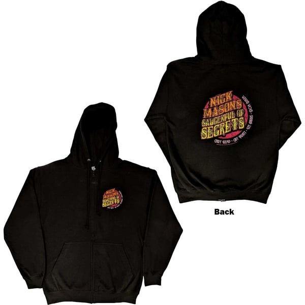 Nick Mason's Saucerful of Secrets Unisex Zipped Hoodie: Logo (Back Print & Ex-Tour) (Small)