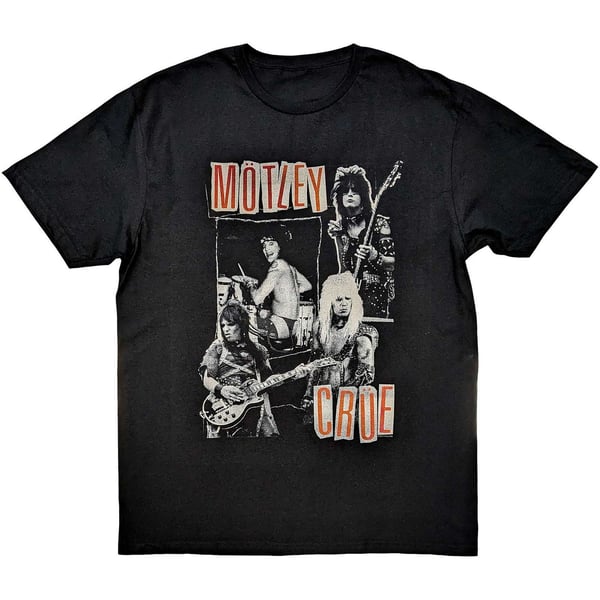 Motley Crue Unisex T-Shirt: Vintage Punk Collage (Large)