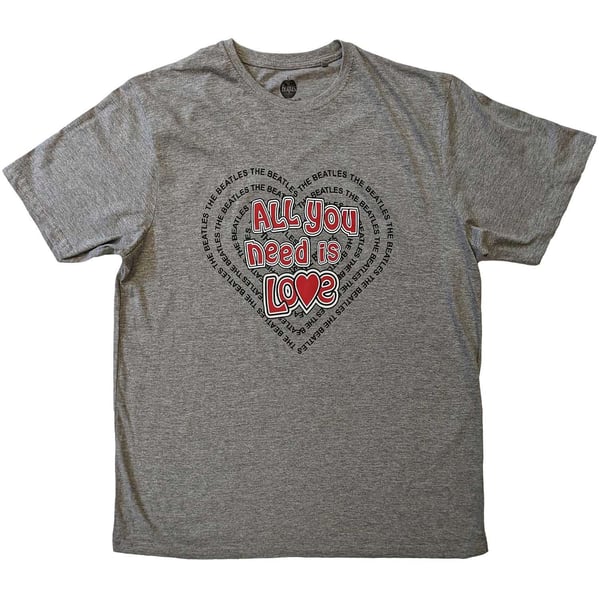 The Beatles Unisex T-Shirt: All You Need Is Love Heart (Large)