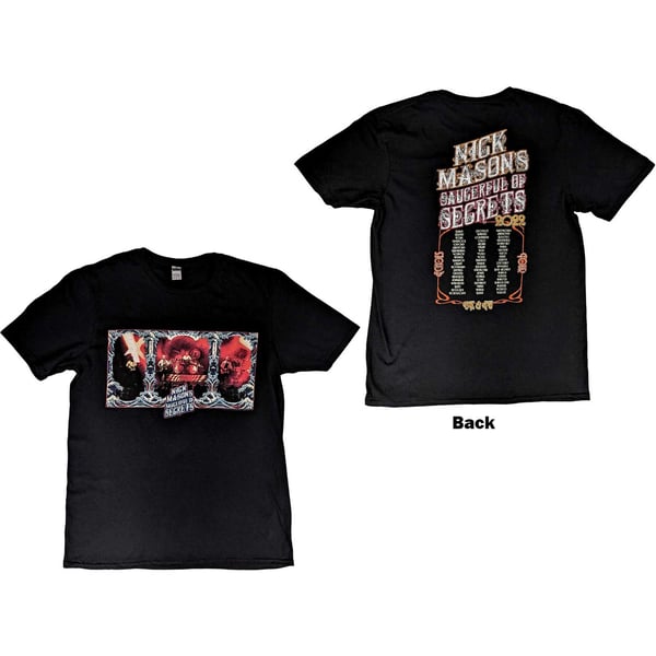Nick Mason's Saucerful of Secrets Unisex T-Shirt: Hokusai Wave European Tour 2022 (Back Print & Ex-Tour) (Medium)