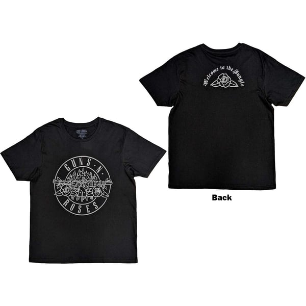 Guns N' Roses Unisex T-Shirt: Classic Bullet Mono (Back Print) (XX-Large)