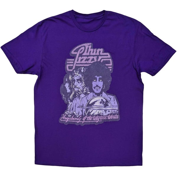 Thin Lizzy Unisex T-Shirt: Vagabonds of the Western World Mono Distressed (Large)