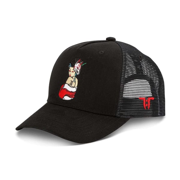 Tokyo Time Unisex Mesh Back Cap: Tattoo Geisha Tokyo Time Unisex Mesh Back Cap: Tattoo Geisha
