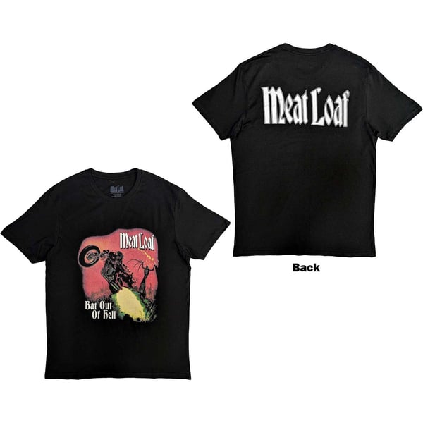 Meat Loaf Unisex T-Shirt: Bat Out Of Hell Cover (Back Print) (Medium)