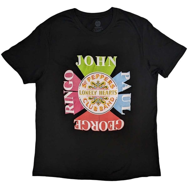 The Beatles Unisex T-Shirt: Sgt Pepper Drum & Names (Small)