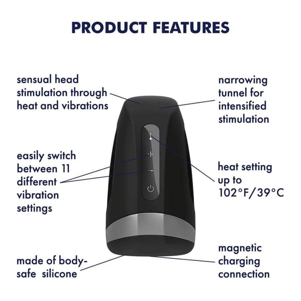 Satisfyer Men Heat Vibration – Masturbator med klimaksfremmende varme og vibration