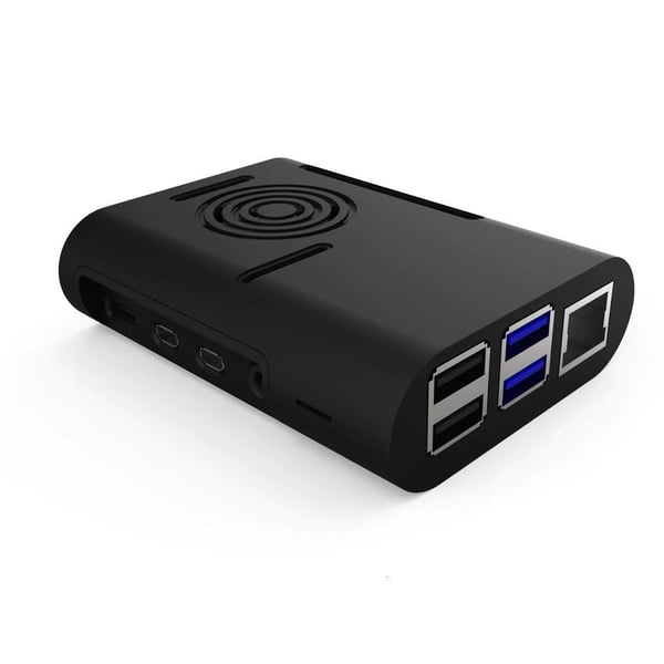 Kotelo / Kuori tuulettimella ja jäähdytyselementillä Raspberry Pi 4 Musta