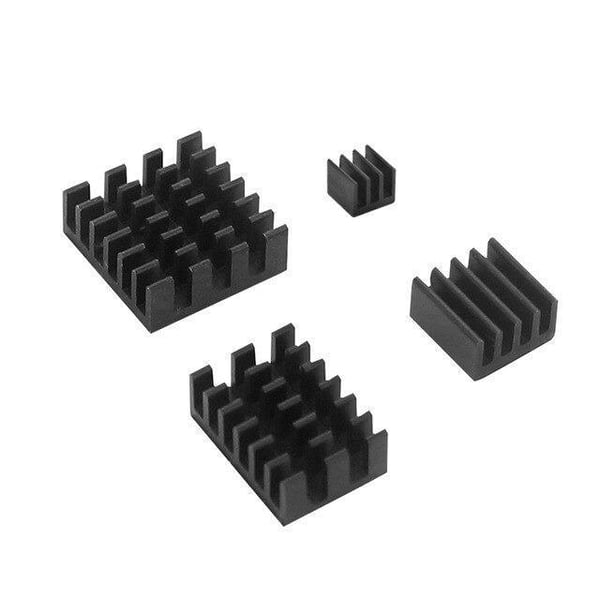 4 stk. Køleplader Aluminium Raspberry Pi 4 Model B Sort