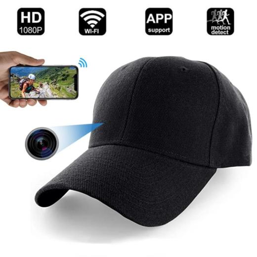 Kasket med Trådløst Mini-Kamera / Spionkamera WiFi