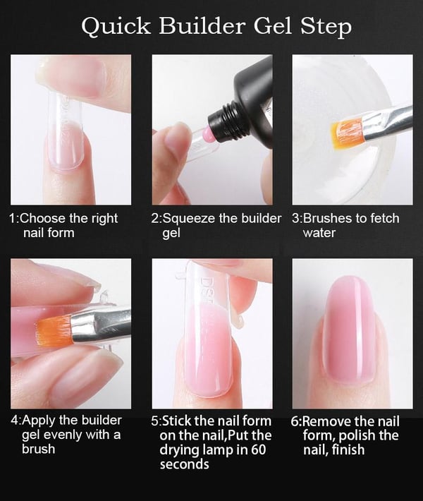 Polygel Nagelkit med UV lampa Nail Gel Färg Set